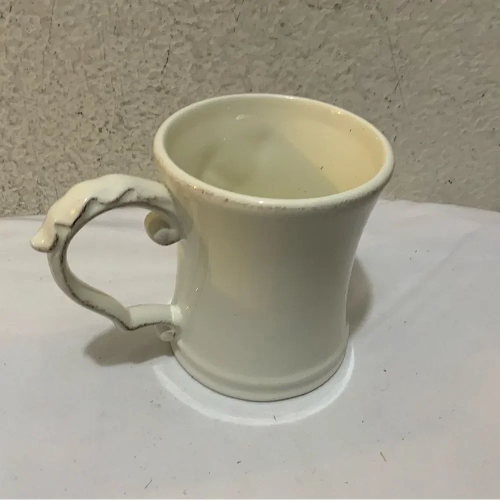 Pier 1 Mug Letter K Monogrammed Antique White Elizabeth Coffee Mug Tea Cup